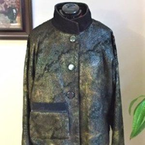 LACE Asymmetrical Green/Black Fall Coat